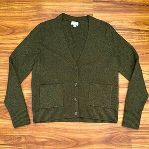 J. Crew Olive Green Cardigan Sweater